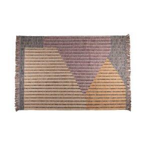 Lilla og flerfarget Dutchbone Hampton gulvteppe i bomull, 160 × 230 cm